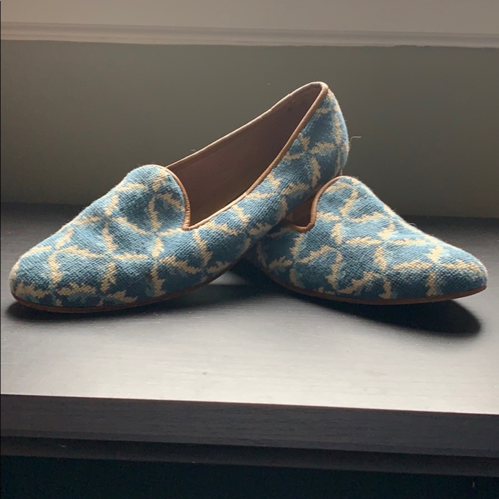 Zalo needlepoint and leather loafers. Size 9.